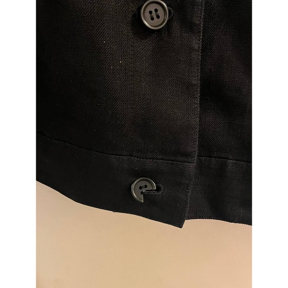 Talbots Jacket Blazer Women's Size 16 Black Linen Casual Button Down - Picture 4 of 6